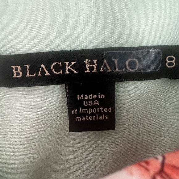 Black Halo Floral Bodycon Midi Dress | Size 8 | Made in USA - Picture 8 of 8